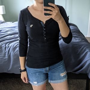 Navy Abercrombie and Fitch Henley